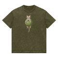 Cat In An Olive Mineral T-Shirt