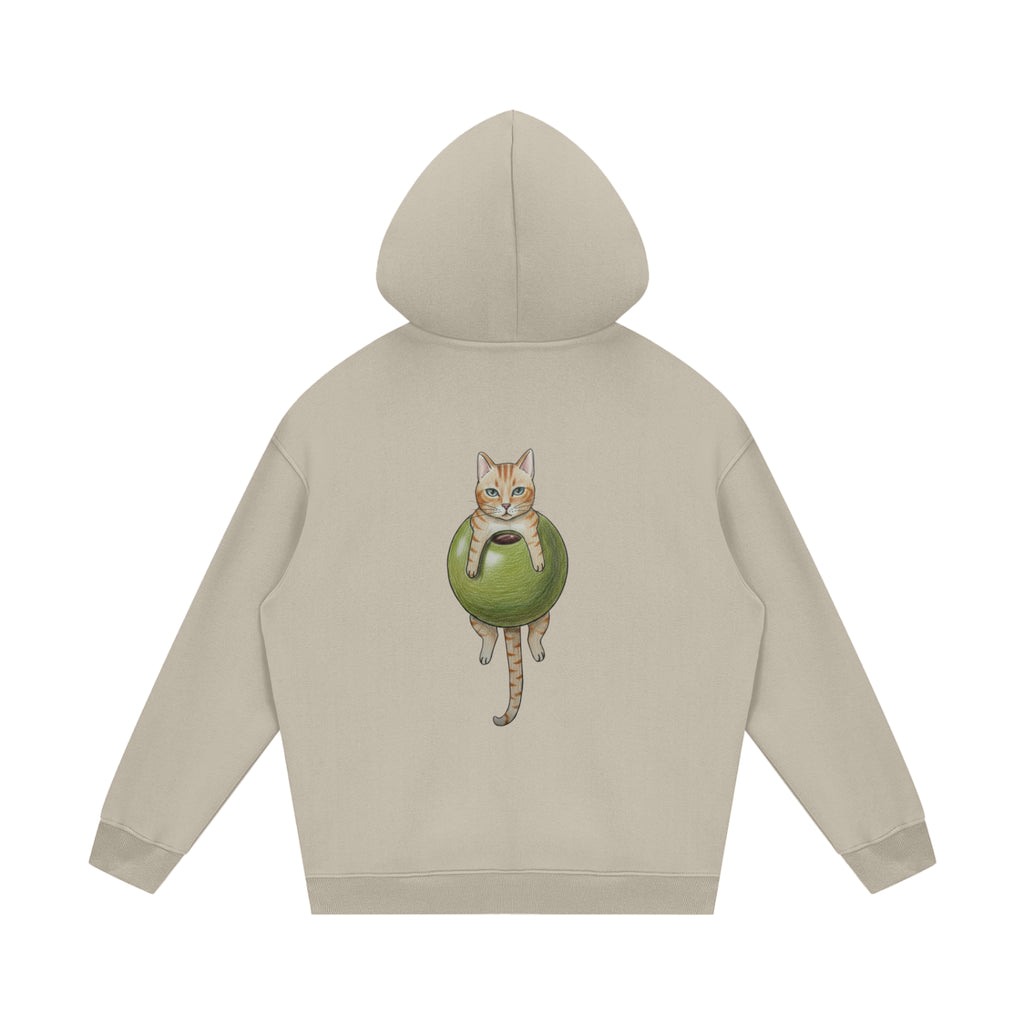 Cat In An Olive Hoodie