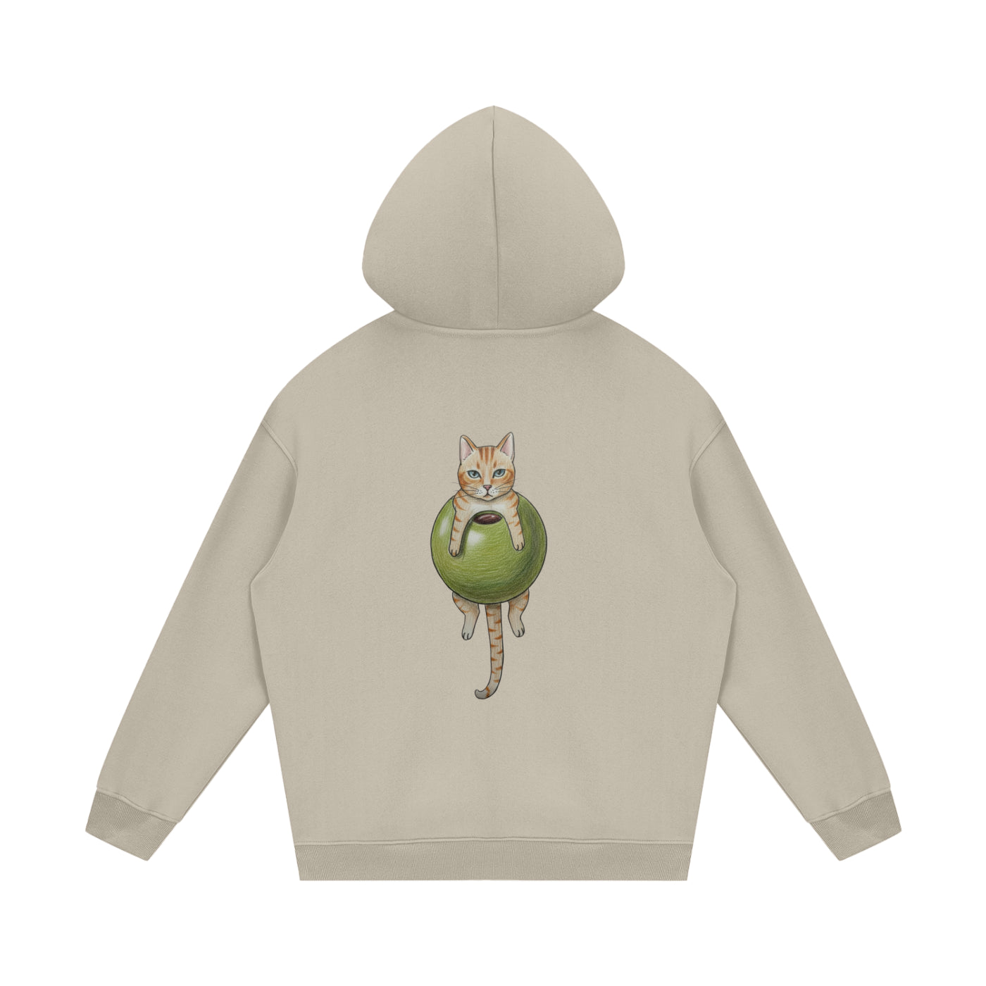 Cat In An Olive Hoodie