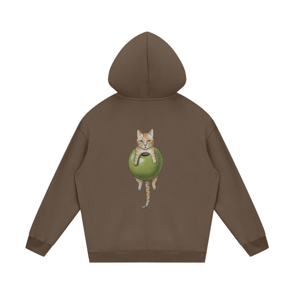 Cat In An Olive Hoodie