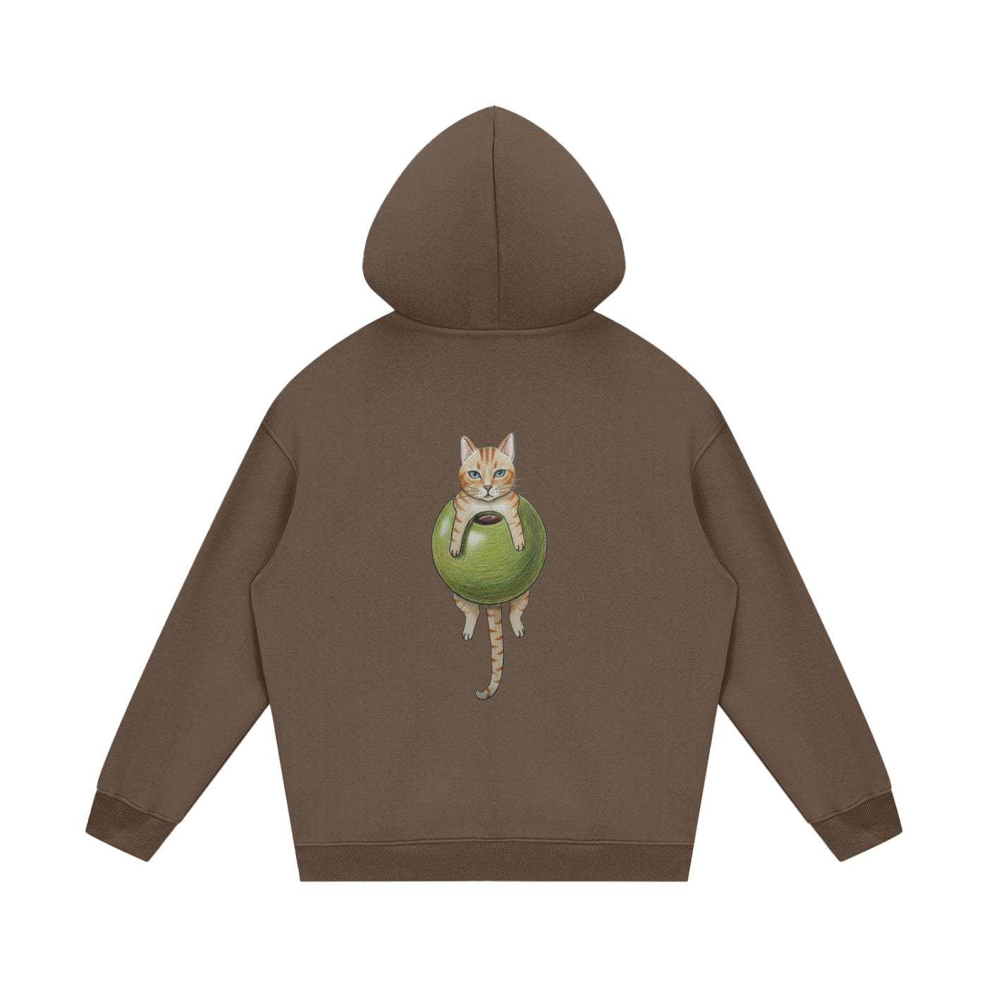 Cat In An Olive Hoodie