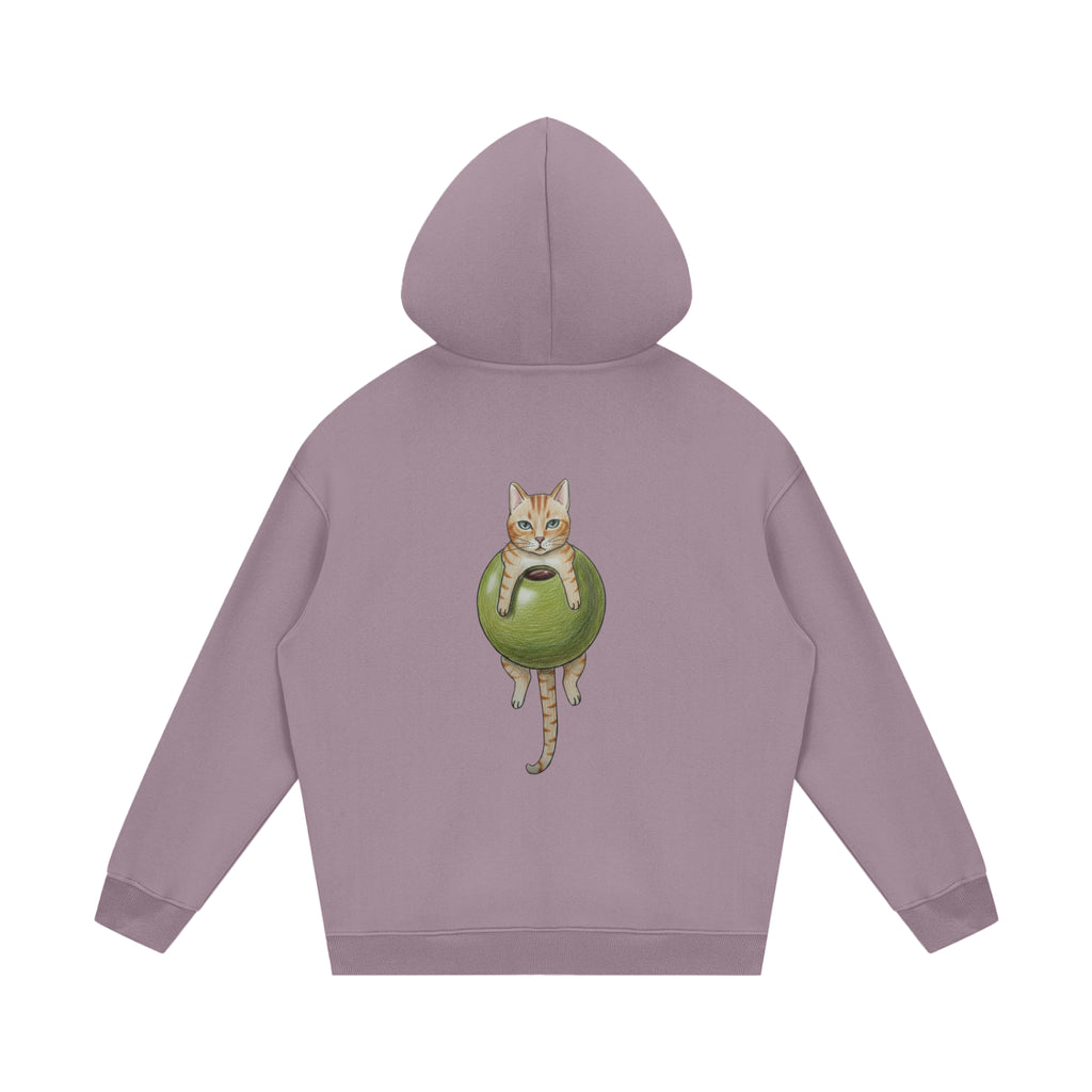 Cat In An Olive Hoodie