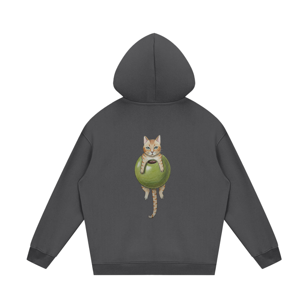 Cat In An Olive Hoodie