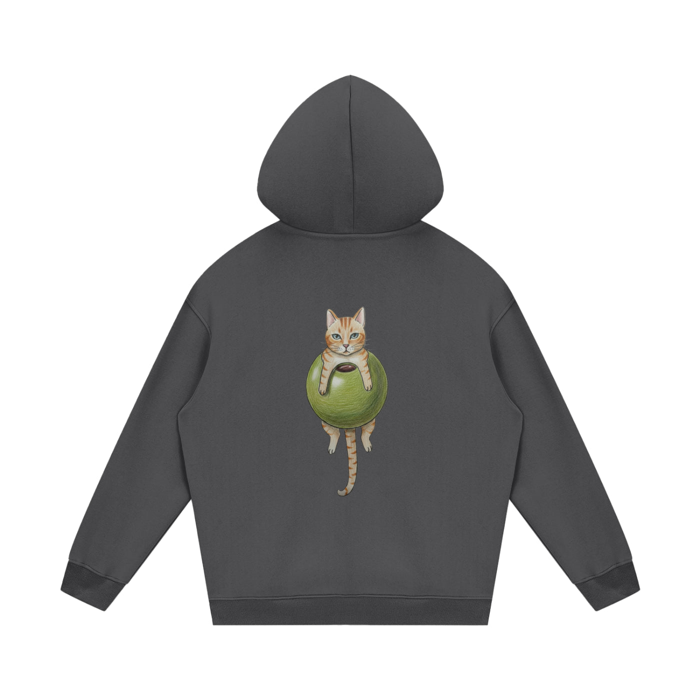 Cat In An Olive Hoodie